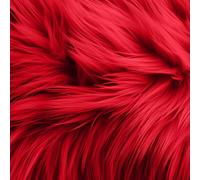 FabricLA Tissu en fausse fourrure à poils longs - Prédécoupé | 25,4 x 25,4 cm | Bricolage Artisanat, Loisirs, Costume, Décoration | Rouge