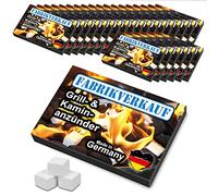 Fabrikverkauf (12/24 pcs) | Allume-feu blanc | Fabricant allemand | Briquet pour barbecue | Cheminée | Allume-poêle | Cube en paraffine | Fabriqué en Allemagne | Paraffine (24 allume-feux)