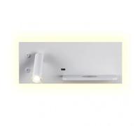 Fabrilamp 17136iz01 Applique 2+8w 4000k Velazquez Izqdo Blanc Usb+Qi 130lm Double On 14x35x14 Cm