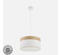 Fabrilamp Suspension Cloe 1xE27 Blanc / Blanc-Bois clair 40x40 cm