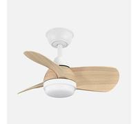 Ventilateur PIRDO hêtre blanc LED 24w DC 3 températures Fabrilamp