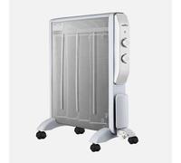 -Radiateur électrique Mica de la série ABRIGO en BLANC/ARGENT. Fabriqué en métal, polycarbonate et mica. Equipé de 2000 watts de