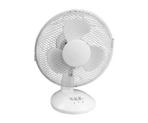 FABRILAMP Petit ventilateur de table oscillant blanc 25 W Cape