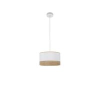 FABRILAMP - Suspension Olga 1xe27 Blanc/Blanc-Bois Clair Regx30x30 Cm - Fab 190093001