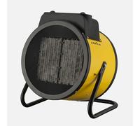 Fabrilamp Thermoventilateur céramique industriel Dover, 9 000 W, jaune, triphasé, 400 V, 3 puissances, thermostat réglable, sécurité, poignée robuste, 43,5 x 36,5 x 30 cm