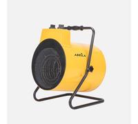 Fabrilamp Thermoventilateur industriel en acier inoxydable DIVITY 9 000 W jaune triphasé 400 V - Thermostat réglable, sécurité, poignée robuste - 46 x 36 x 32,5 cm