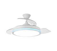 FABRILAMP Ventilateur CC 59 + 7 W Cacique blanc 3asp 107d 6980l 3000-4500-6500 K + RVB Remo+r.int+memo+temp Ecoiluminaled