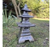 FABRIQ Tachi-Doro - Lanterne japonaise en pierre - 46 cm de haut - Pagode de jardin en pierre massive résistante aux intempéries - Résistante au gel jusqu'à -30 °C - Décoration zen pour l'extérieur
