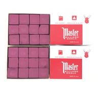 Fabriqu aux tats-Unis - 2 bo tes de craies Master Chalk - 24 pi ces pour queues de billard et embouts de b tons (bordeaux)
