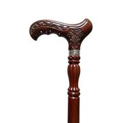 Fabriqué À La Main Cane de Marche en Bois Rouge Massif, Ornée pour Hommes et Femmes Anciens, Support Quotidien, Collection(Finger Carving,H.166-170 cm)