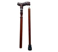 Fabriqué À La Main Cane de Marche en Bois Rouge Massif, Ornée pour Hommes et Femmes Anciens, Support Quotidien, Collection(Curved Handle,H.161-165 cm)