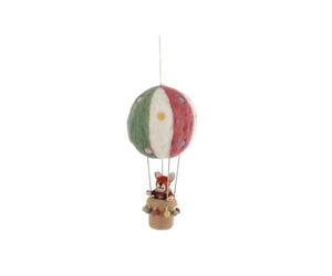 Fabriqué à la main et au commerce équitable | Gry & Sif | Design danois élégant x artisan népalais | Mobile bébé avec renard avec ballon en feutre pour lit bébé, parc, table à langer, chambre de bébé