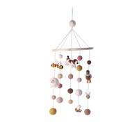 Fabriqué à la main et certifié commerce équitable - Gry & Sif - Design danois élégant x artisan népalais - Bébé mobile avec animaux fermes en feutre pour lit de bébé, parc, table à langer, chambre de