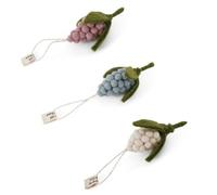 Fabriqué à la main et certifié du commerce équitable | Gry & SIF | Design danois élégant x artisans népalais | Ornement en jacinthe de perles - Blanc, lavande et bleu clair - Lot de 3 | Décoration de