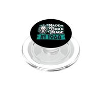 Fabriqué à l'image de Dieu en 1968 année de Naissance Roi Christian Lion PopSockets PopGrip pour MagSafe