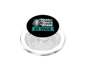Fabriqué à l'image de Dieu en 1968 année de Naissance Roi Christian Lion PopSockets PopGrip pour MagSafe
