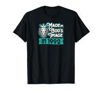 Fabriqué à l'image de Dieu en 1992 année de Naissance Roi Christian Lion T-Shirt