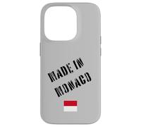 Fabriqué à Monaco avec Drapeau drôle Coque pour iPhone 14 Pro