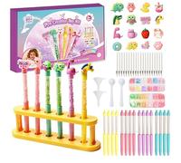 Fabrique a Stylo, Kit de Creation Stylo avec 55+ Accessoires, Kit de Fabrication de Stylos Artisanaux, Loisir Creatif Enfant, Activite Manuelle Enfants 5-12 Ans, Idée Cadeau Fille Garcon 4 6 7 8 Ans