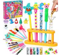 Fabrique à Stylo Magique - Stylo à Paillettes et Chenille, 2 Façons de Jouer avec 50+ Accessoires, Atelier Créatif Personnalisé Enfant 6-12 Ans, Kit Loisir Créatif et Cadeau Fille Garcon