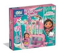 Fabrique atelier stylos gabby dollhouse enfant - cree 5 stylos amis chats - kit diy pen creator studio - set creatif et carte