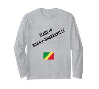 Fabriqué au Congo-Brazzaville avec Drapeau drôle Manche Longue
