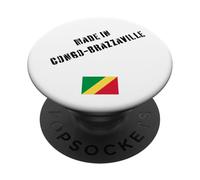 Fabriqué au Congo-Brazzaville avec Drapeau drôle PopSockets PopGrip Adhésif