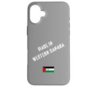 Fabriqué au Sahara Occidental avec Drapeau Amusant Coque pour iPhone 16 Plus