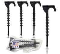 Fabriqué aux États-Unis - Piquet de maintien en PVC renforcé robuste de 22,9 cm - Remplace les crochets d'armature en J pour tuyaux en PVC de 1,27 cm, 1,9 cm et 2,5 cm (25, noir)