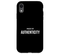 Fabriqué avec de l'authenticité, Motivation, Audacieux, inspirant, Homme et Femme Coque pour iPhone XR
