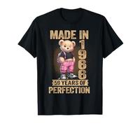 Fabriqué en 1966 pour 59e Anniversaire 59 Ans Ours en Peluche Perfection T-Shirt