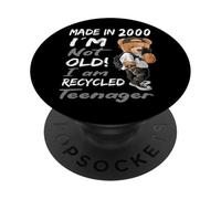 Fabriqué en 2000 drôle d'anniversaire recyclé pour Adolescent PopSockets PopGrip Adhésif