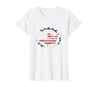 Fabriqué en Amérique, Drapeau Patriotique américain, Carte Industrielle T-Shirt, Femme, Blanc, XXL