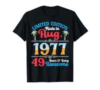 Fabriqué en août 1977 Édition Ltd 49 Years of Being Awesome T-Shirt