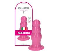 Fabriqué en Italie - Plug anal en pyramide avec boules progressives et dilatateurs de Sodomie - Qualité italienne (Rose)