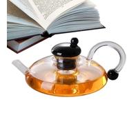 Fabriqué en verre résistant à la chaleur, infuseur à thé inclus, théière multifonction pour feuilles en vrac, bouilloire pratique, design transparent | pour servir du café,