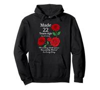 Fabriqué il y a 22 Ans Rose Flower 22 Ans 22e Anniversaire Sweat à Capuche