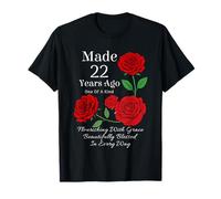Fabriqué il y a 22 Ans Rose Flower 22 Ans 22e Anniversaire T-Shirt