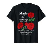 Fabriqué il y a 41 Ans Rose Flower 41 Ans 41e Anniversaire T-Shirt