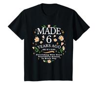 Fabriqué il y a 6 Ans Fleurs 6 Ans 6e Anniversaire Filles T-Shirt