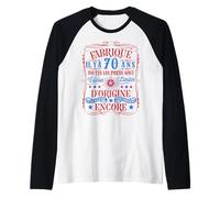 fabriqué il y a 70 Ans drôle 70 Ans Anniversaire Blague Manche Raglan