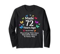 Fabriqué il y a 72 Ans Butterfly, 72 Ans, Femmes, 72e Anniversaire Manche Longue
