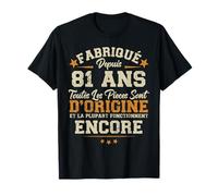 Fabriqué il y a 81 ans Anniversaire Blague Homme Humour 1944 T-Shirt