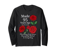 Fabriqué il y a 95 Ans Rose Flower 95 Ans 95e Anniversaire Manche Longue
