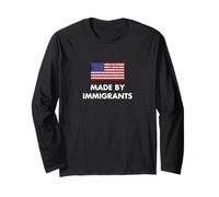 Fabriqué par des Immigrants Drapeau américain Immigration Manche Longue
