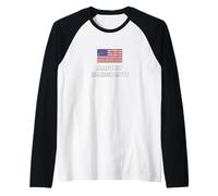 Fabriqué par des Immigrants Drapeau américain Immigration Manche Raglan