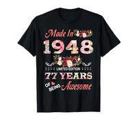 Fabriquée en 1948, 77 ans d'histoire florale pour femme T-Shirt