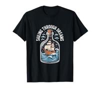 Fabriquez un bateau en bouteille EN NAVIGUANT À TRAVERS VOS RÊVES Bateau à bouteilles T-Shirt