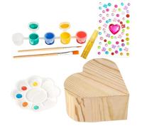 Fabriquez votre propre boîte à bijoux, peignez votre propre boîte à bijoux en bois - Coffret Arts et Métiers - Jouets d'activité de peinture créative pour garçons et filles âgés de 3 à 12 ans, décorez