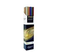 Fabrisa Space 6C Présentoir de 30 Rouleaux de Papier Cadeau - Papier Kraft Vergé 70gr - Mesures du Rouleau 1x3m - Couleurs Métalliques Assorties